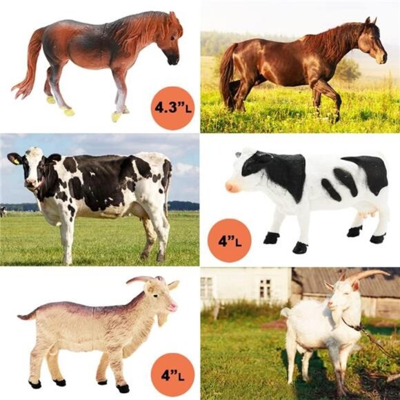 3 Pack Farm Toy Tractor with 40pcs Plastic Animals Figurines and Fence Playset - Picture 2 of 8